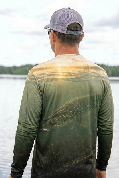 Performance Fishing Long Sleeve - Dawn Shimmer Pike - TBT128