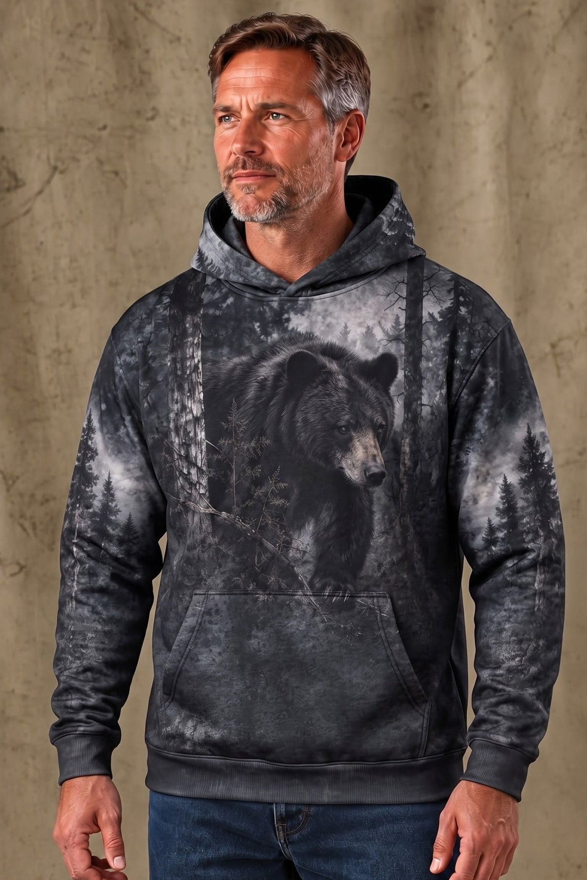 Performance Fleece-Lined Hoodie - Dark Timber Black Bear Stalker