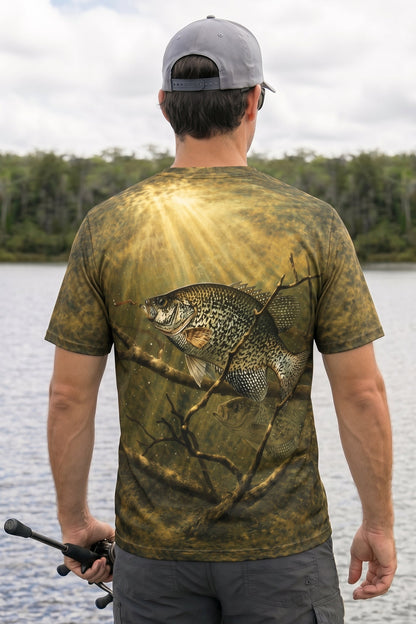 Pro Fishing Short Sleeve - Sunlit Timber Crappie - AOF14