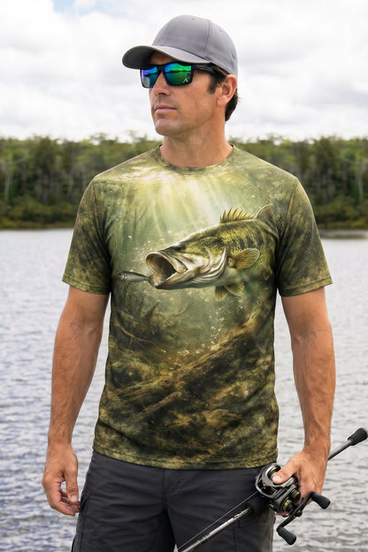 Pro Fishing Short Sleeve - Timber Bass Sunray  - AOF19