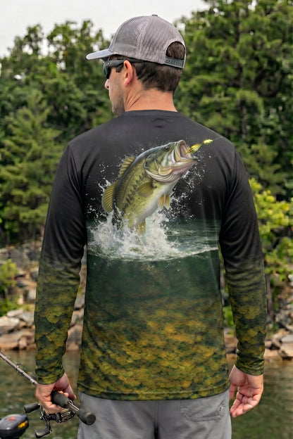 Performance Fishing Long Sleeve - Midnight Bass Strike - TBT48