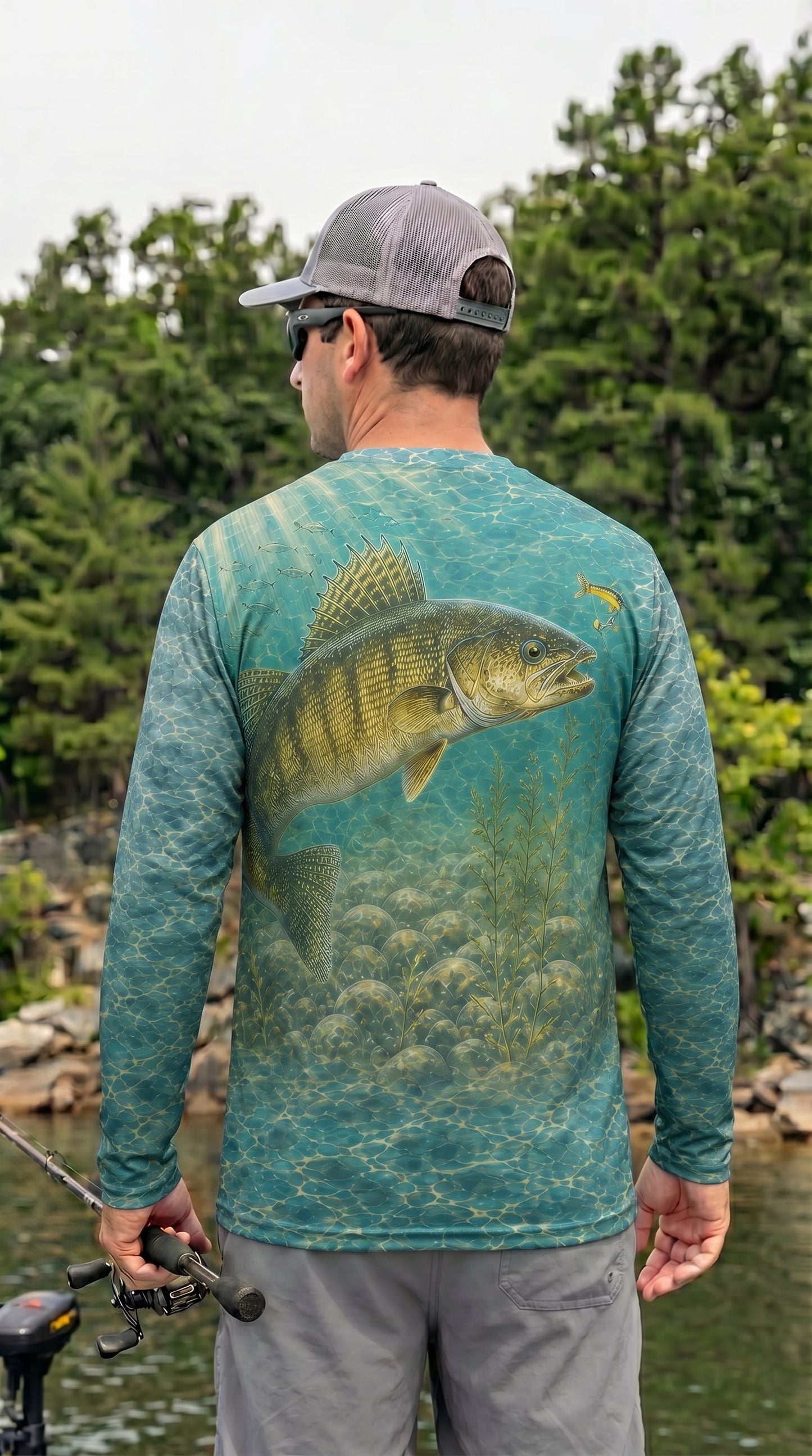 Performance Fishing Long Sleeve - Emerald Marble Eye - TBT75