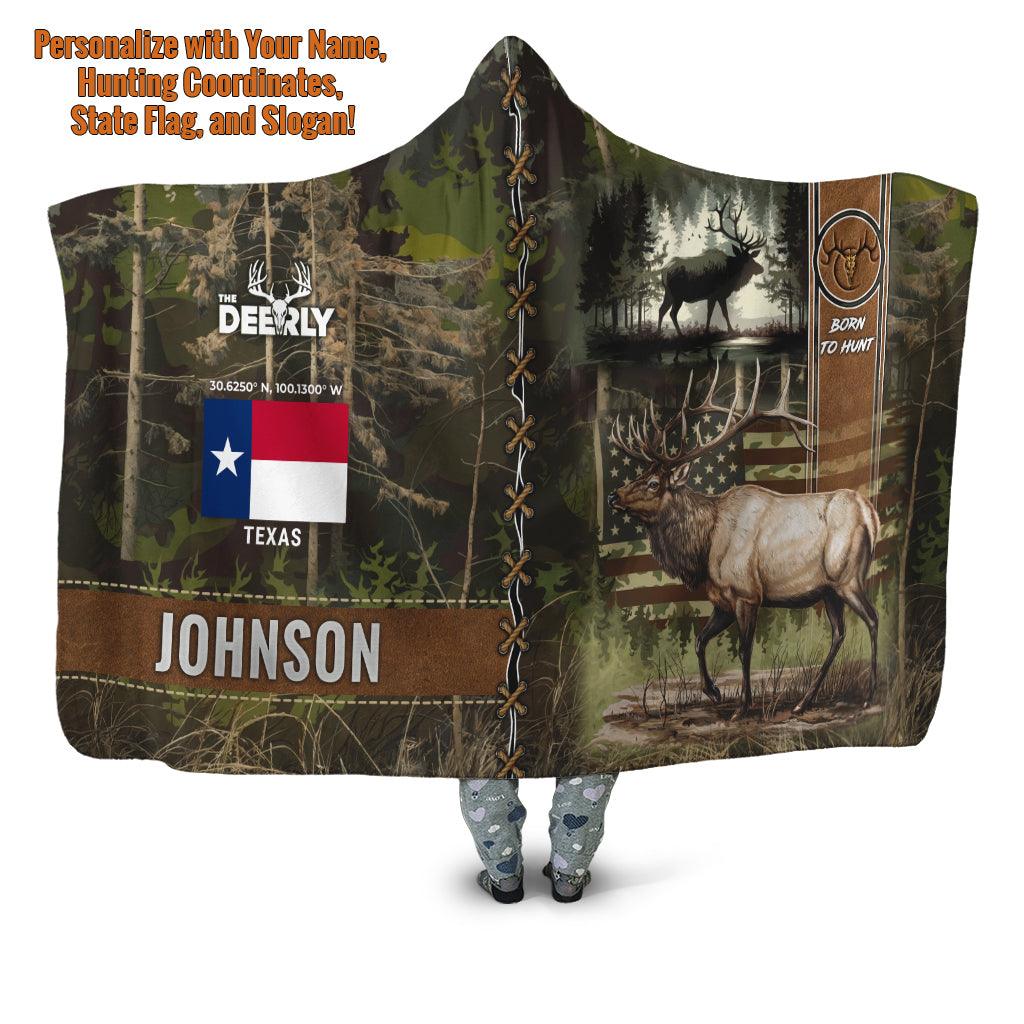 Personalized Elk Hunting Hooded Blanket - The Deerly