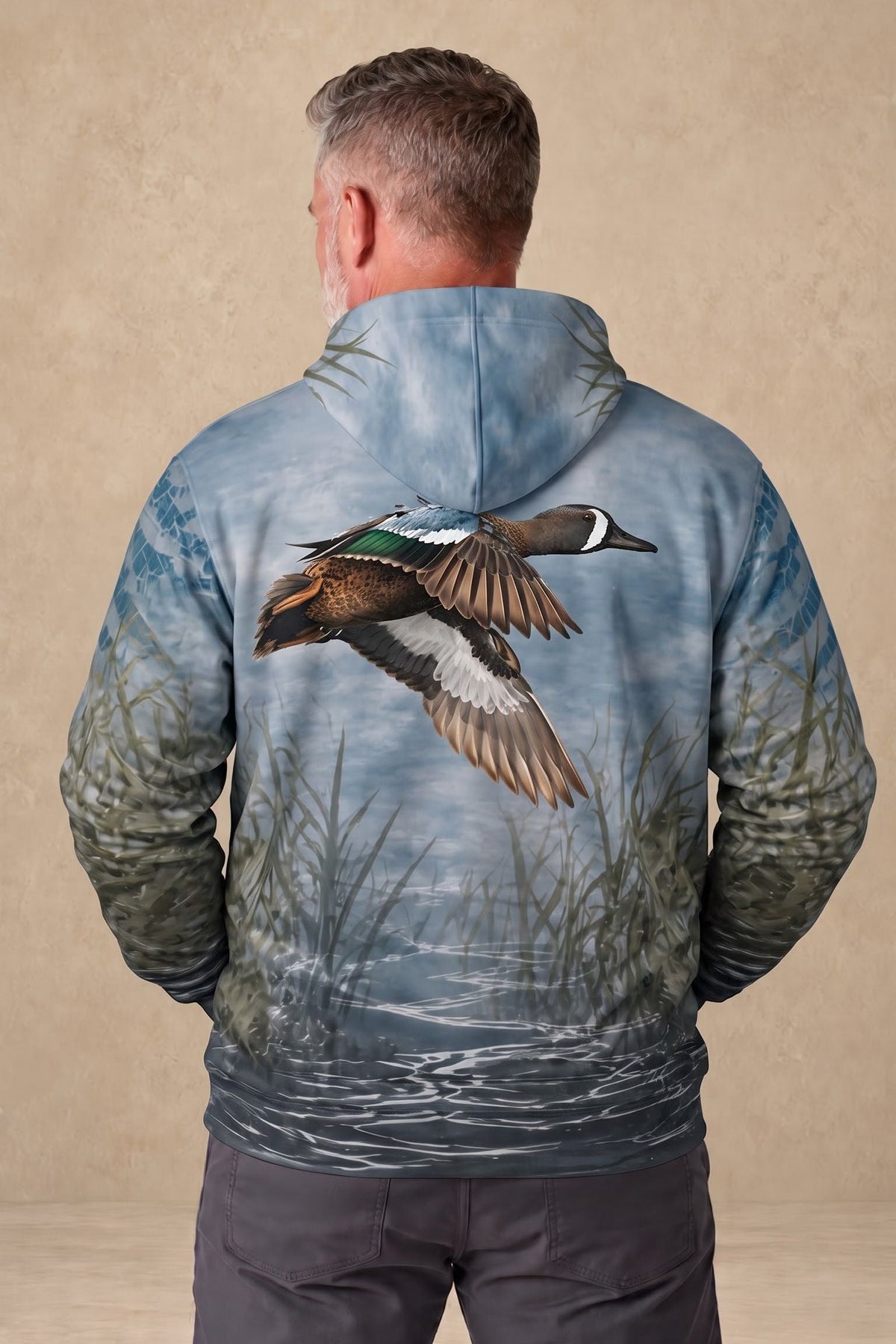 Performance Fleece-Lined Hoodie - Blue-winged Marshline Teal
