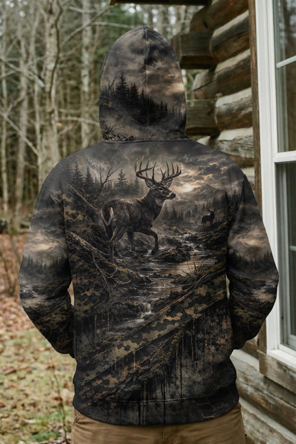 Hunter Fleece Hoodie — Midnight Creek Buck – D8RK