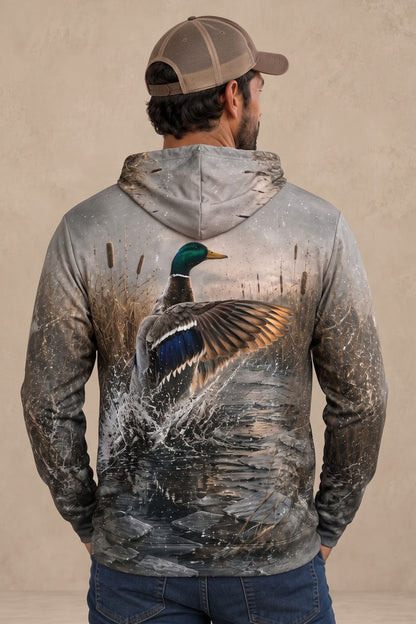 Performance Fleece-Lined Hoodie - Icy Marsh Mallard Splash - ULS476K