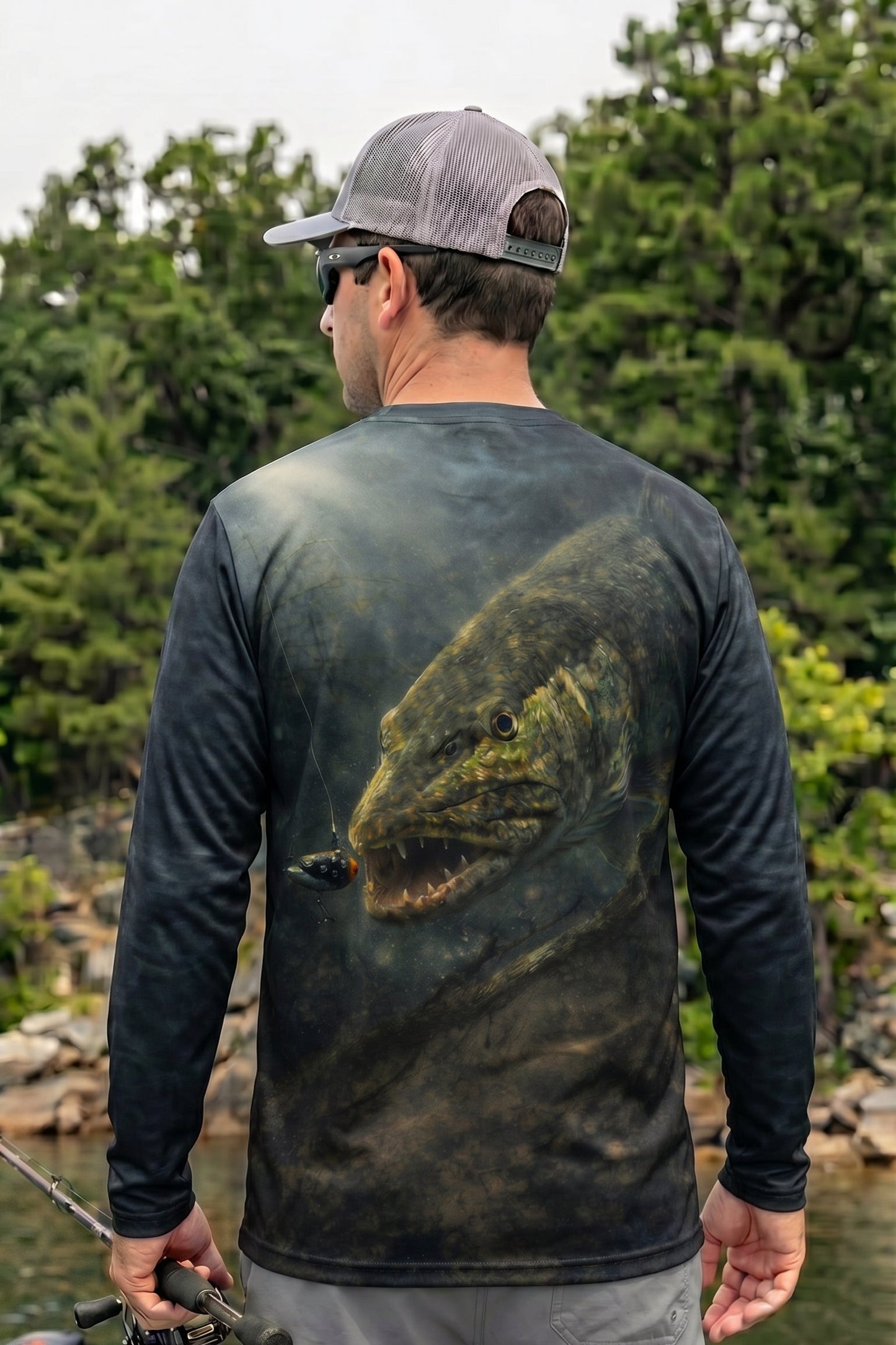 Performance Fishing Long Sleeve - Deep Stealth Pike - TBT59