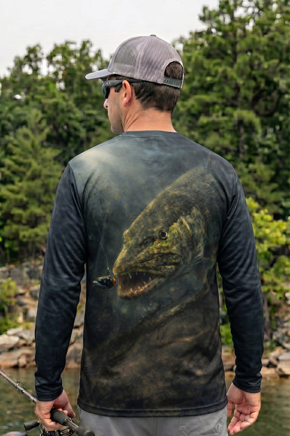 Performance Fishing Long Sleeve - Deep Stealth Pike - TBT59