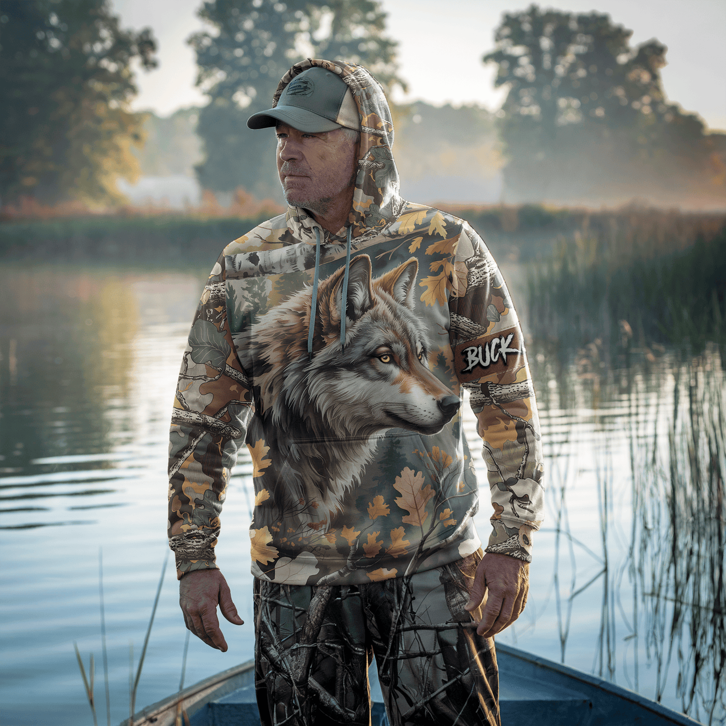Timber Wolf Camo Personalized Hoodie