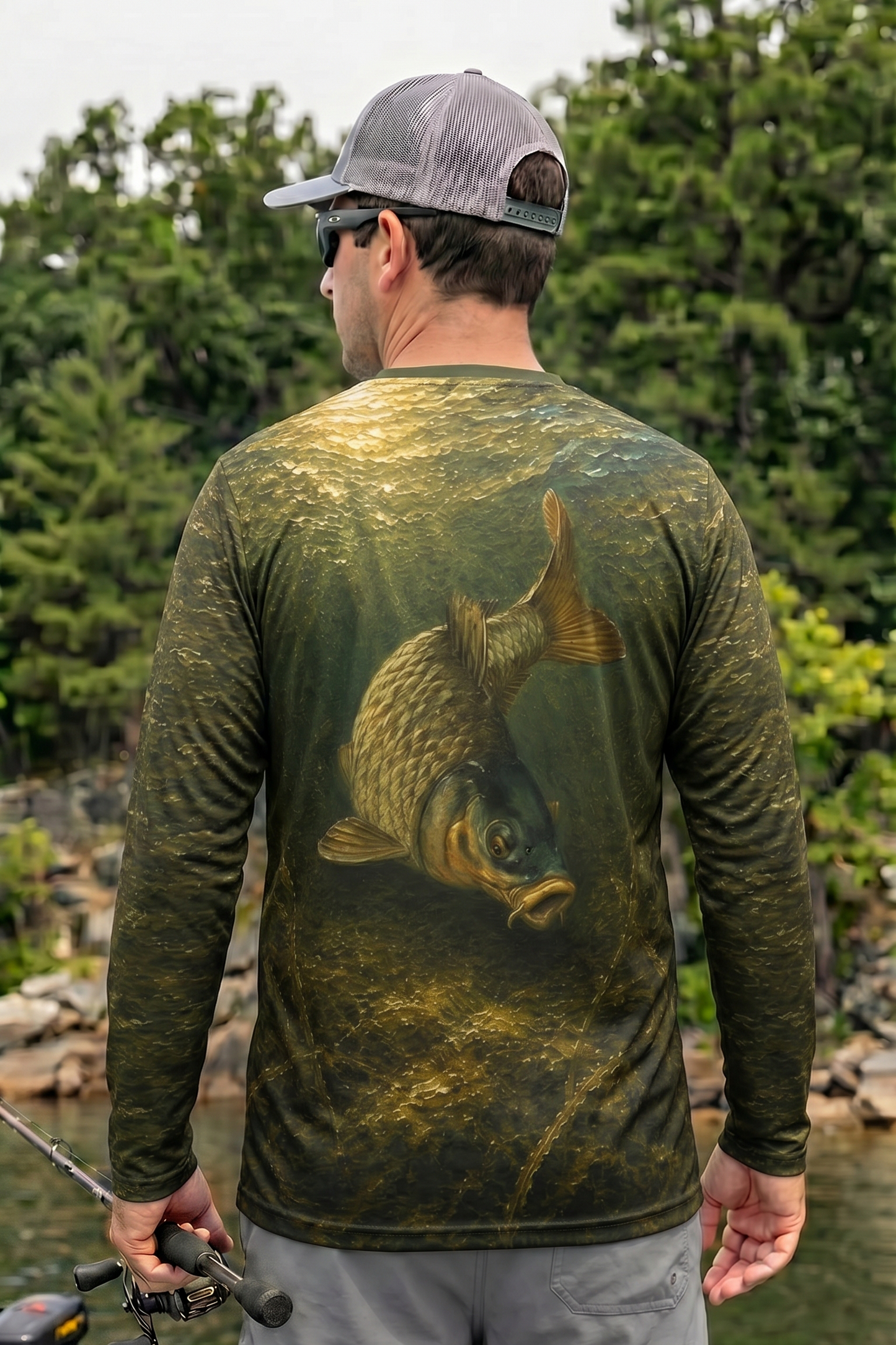 Performance Fishing Long Sleeve - Swamp Green Carp - TBT88