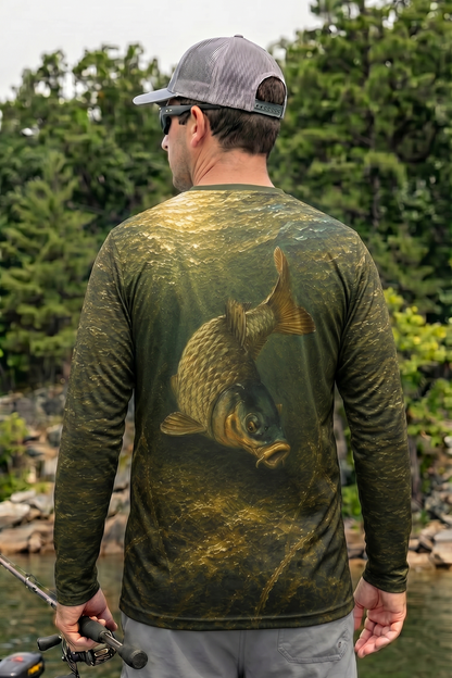 Performance Fishing Long Sleeve - Swamp Green Carp - TBT88