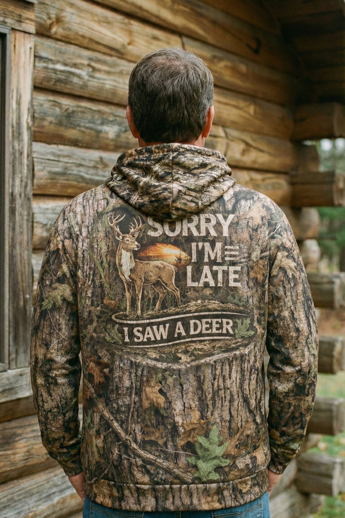 Performance Hunting Fleece-Lined Hoodie - Sorry I’m Late I Saw A Deer – SD7K