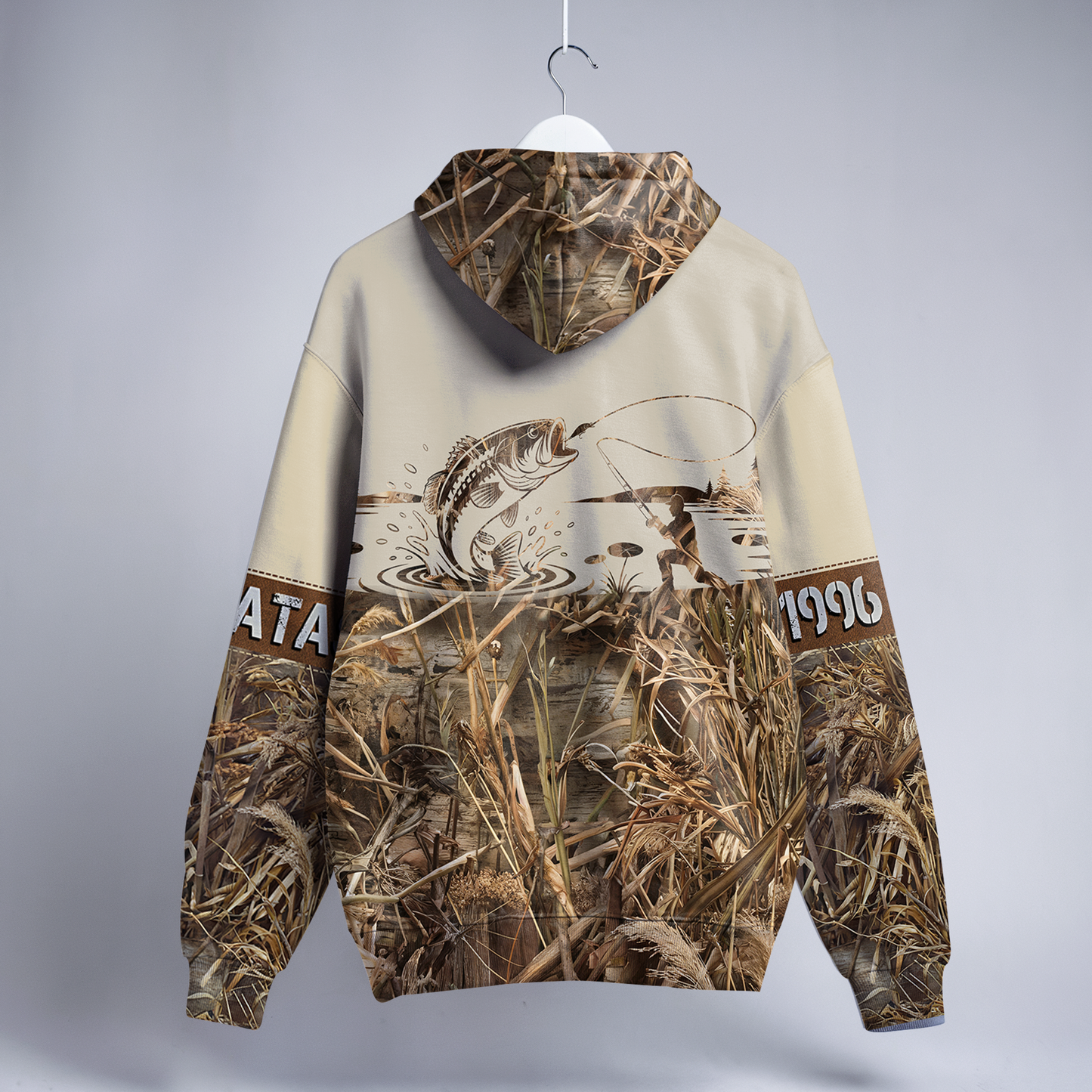 Bass Angler Personalized Waterfowl Camo Zip Hoodie