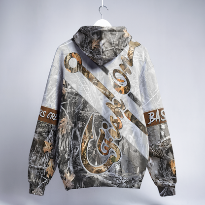 Fish Hook Camo Personalized Zip Hoodie