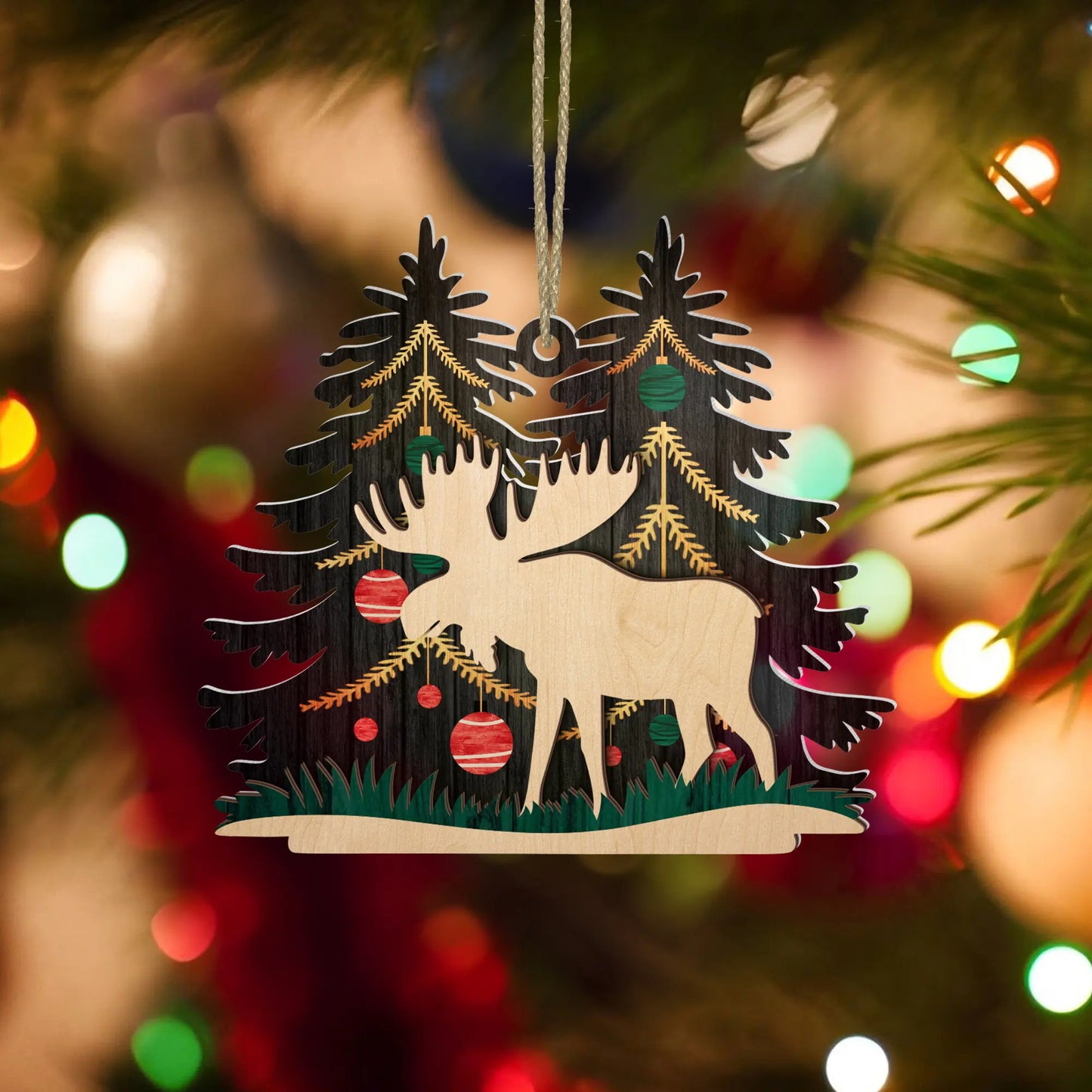 Moose Hunting Christmas Ornament - Gift for Hunters - The Deerly