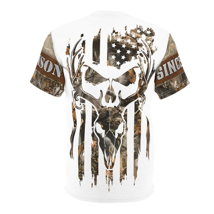 Skull Buck Flag Personalized Unisex Cut & Sew Tee