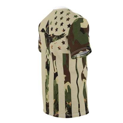 Camo Duck Flag Personalized Unisex Cut & Sew Tee