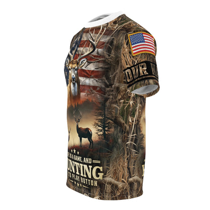 Life Is A Game Hunting Personalized Unisex Cut & Sew Tee
