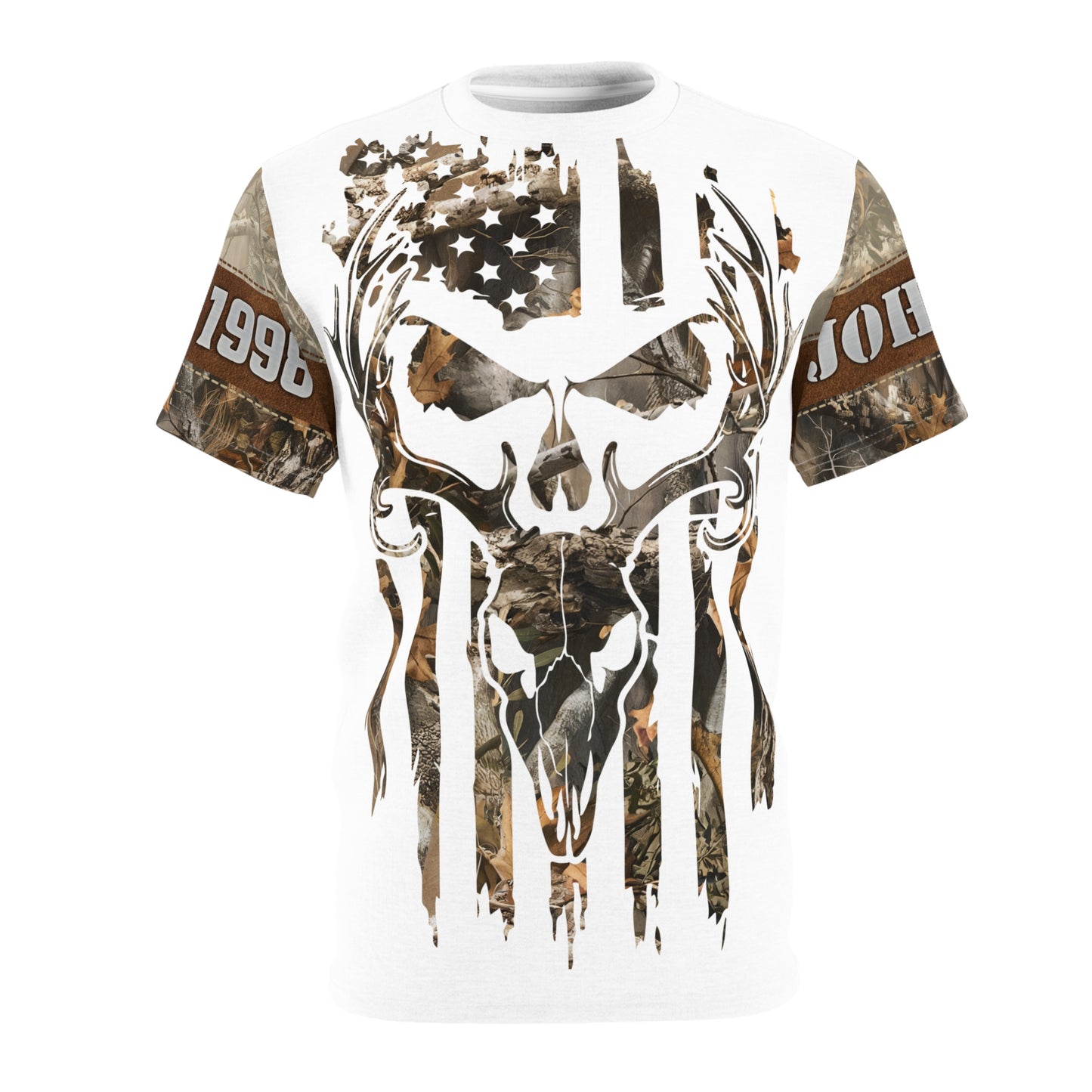 Skull Buck Flag Personalized Unisex Cut & Sew Tee
