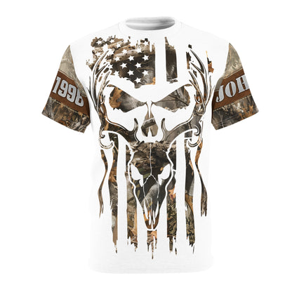 Skull Buck Flag Personalized Unisex Cut & Sew Tee