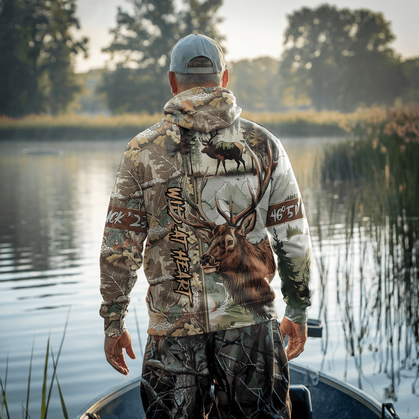 Trophy Elk Hunter Personalized Zip Hoodie