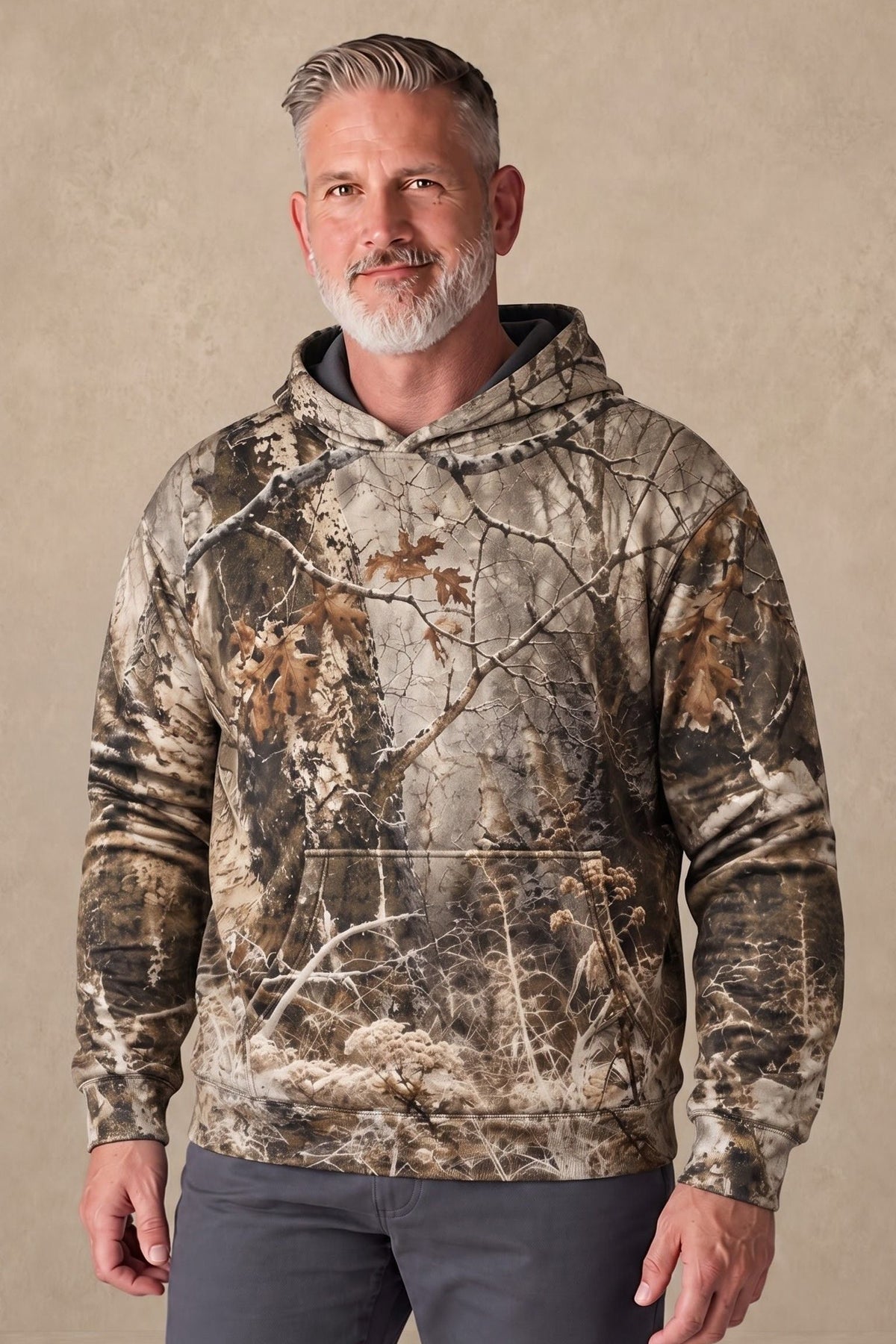 Performance Fleece-Lined Hoodie - Frost Timber Whitetail Sentinel