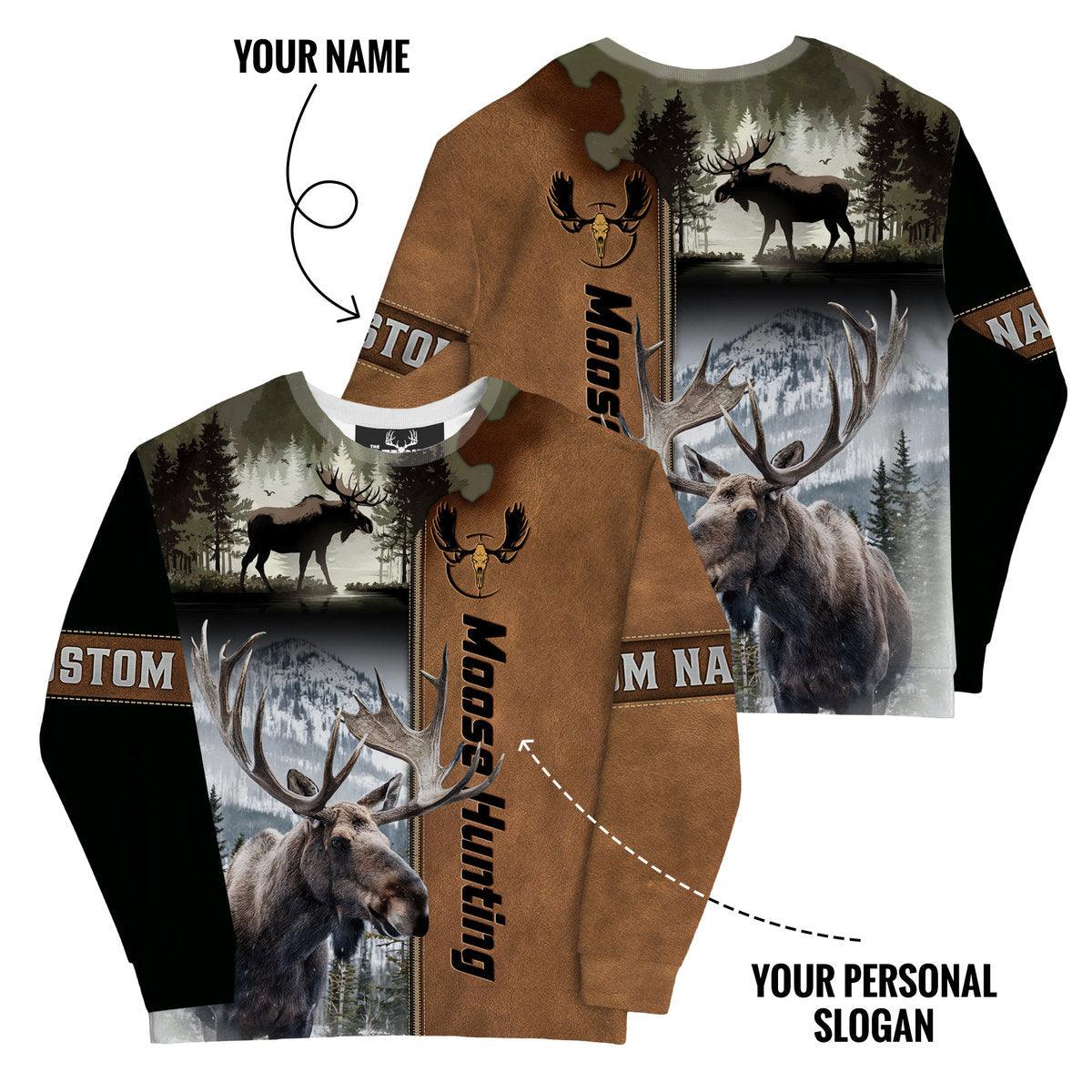 Moose Hunting Wilderness Sweatshirt Personalized - The Deerly