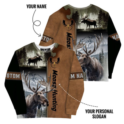 Moose Hunting Wilderness Sweatshirt Personalized - The Deerly