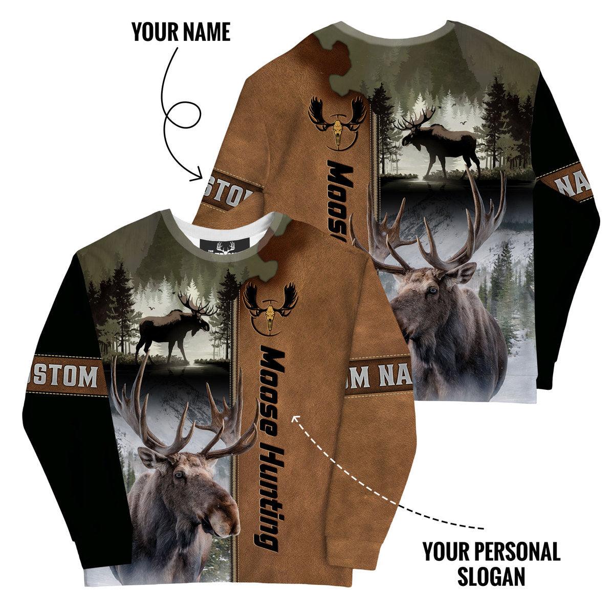 Majestic Moose Hunter Sweatshirt Personalized - The Deerly