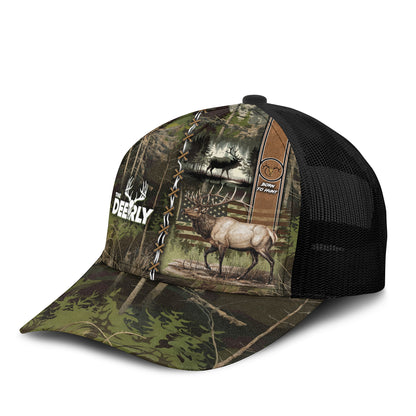 Born to Hunt – Elk Camo Trucker Cap by The Deerly