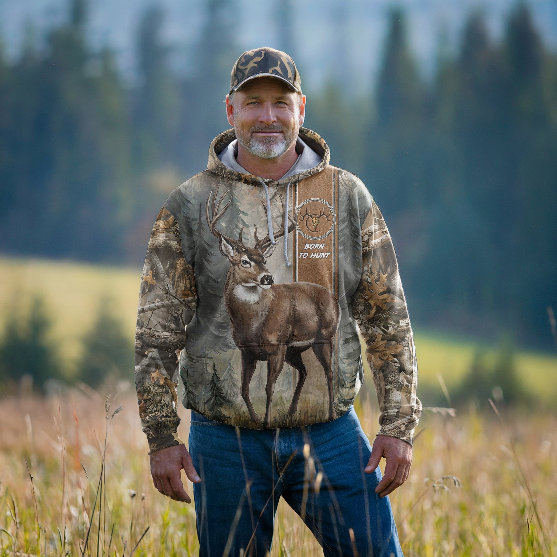 Majestic Buck Camo Hoodie - Born to Hunt - The Deerly