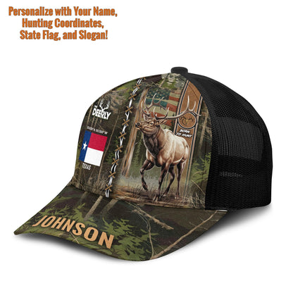 Personalized Elk Hunting Mesh Trucker Cap - The Deerly