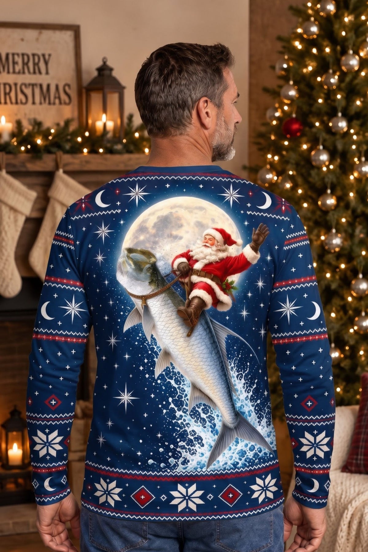 Performance Fishing Long Sleeve - Christmas Tarpon Santa Ride - ULS782K