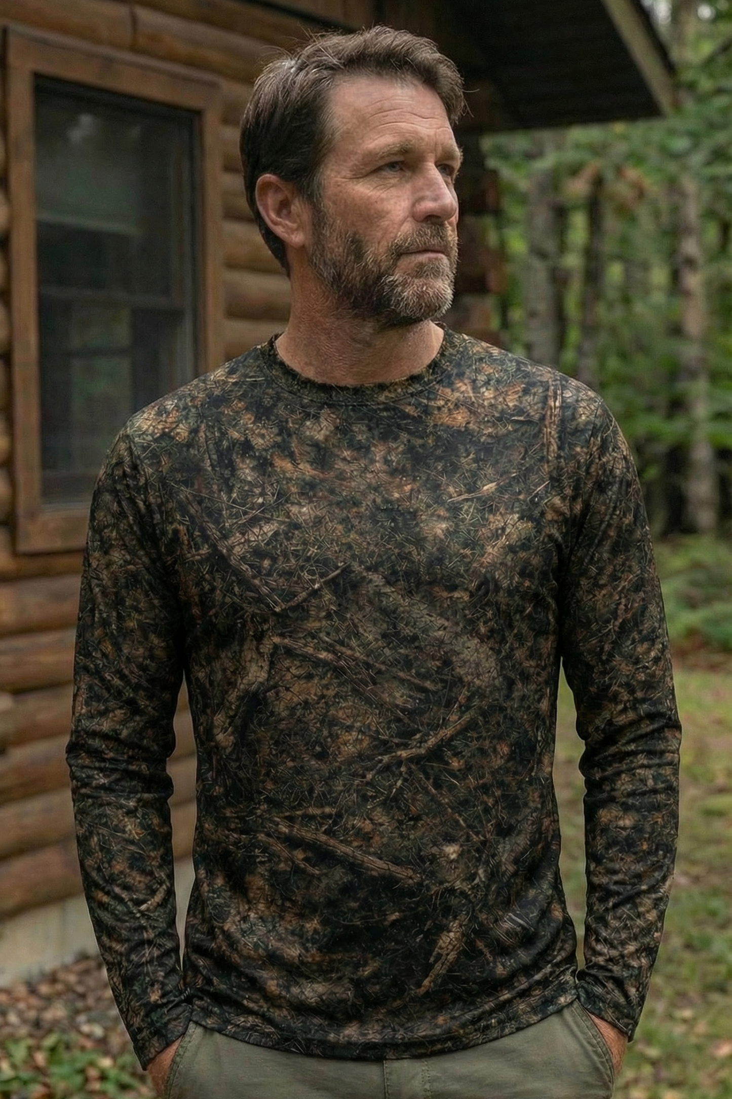 Performance Hunting Long Sleeve - Forest Bear Fog - TBT31