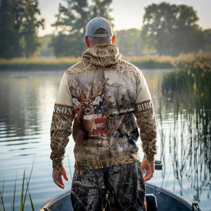 Trailblazer Buck & Reel Personalized Camo Zip Hoodie