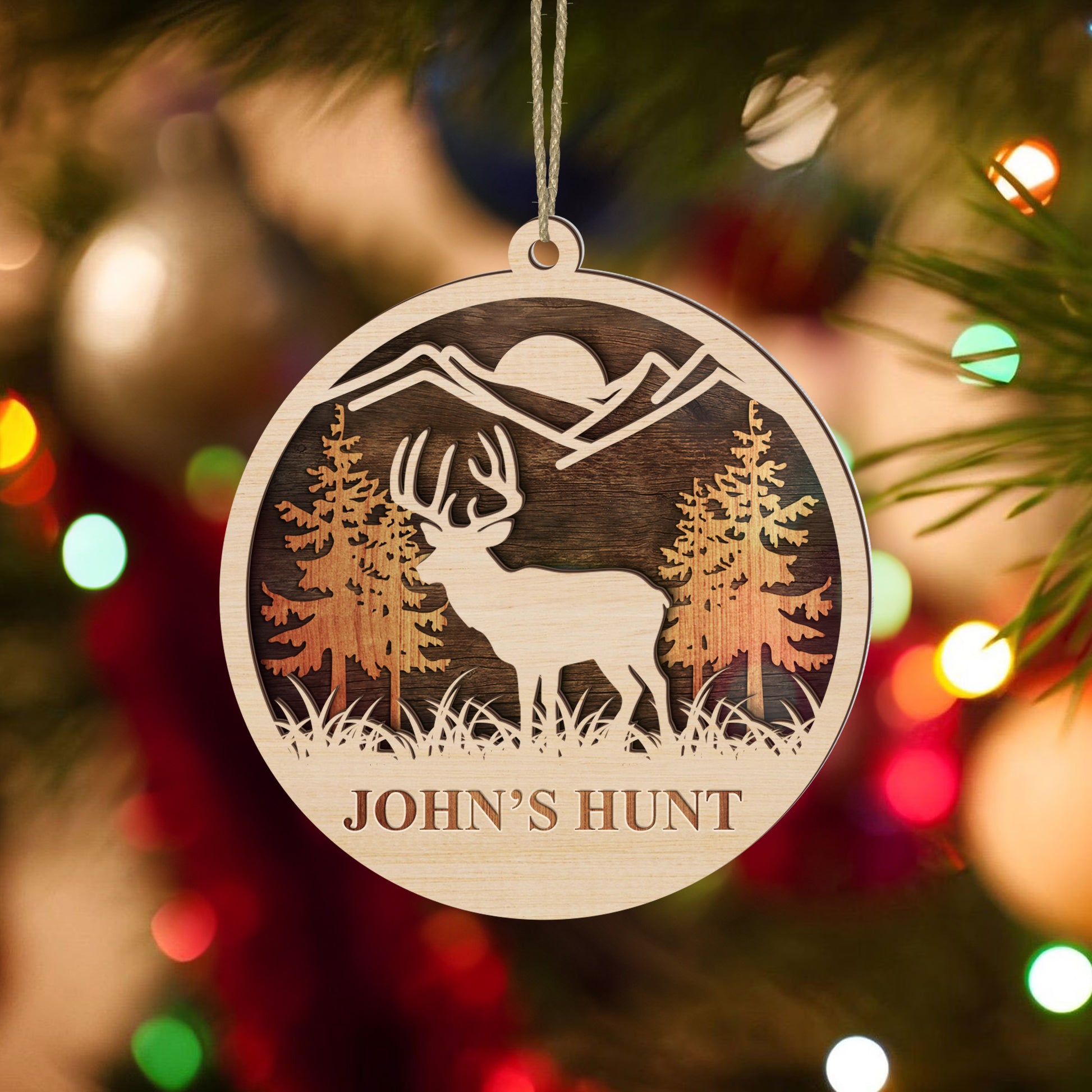 Personalized Deer Hunting Ornament - Gift for Hunters - The Deerly