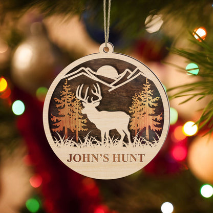 Personalized Deer Hunting Ornament - Gift for Hunters - The Deerly