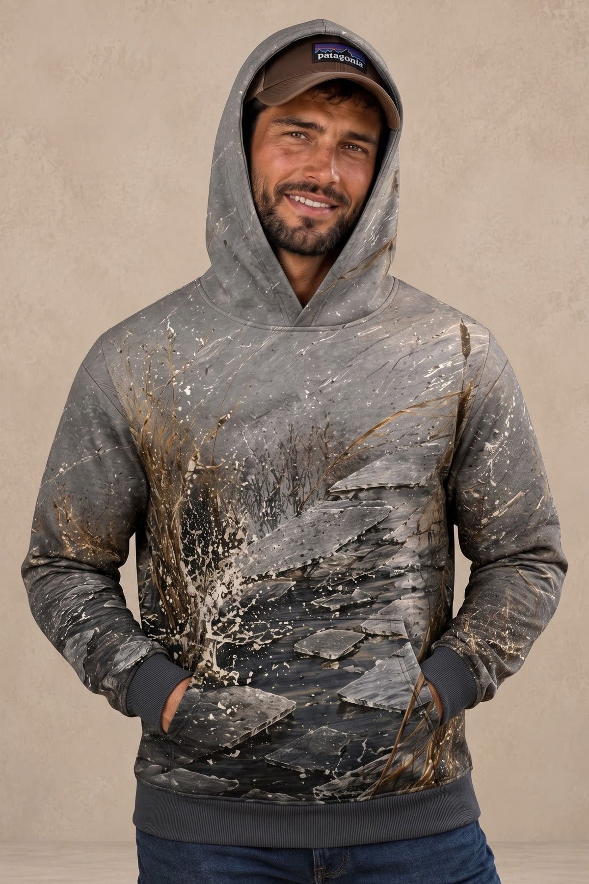 Performance Fleece-Lined Hoodie - Icy Marsh Mallard Splash - ULS476K