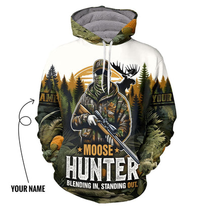 Moose Hunter Camo Hoodie Personalized - The Deerly