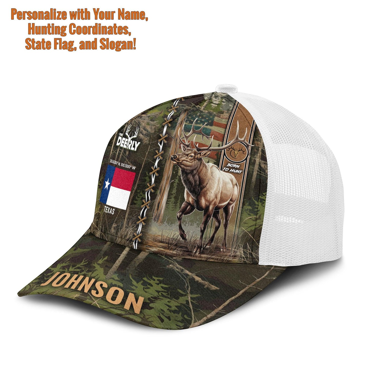 Personalized Elk Hunting Mesh Trucker Cap - The Deerly