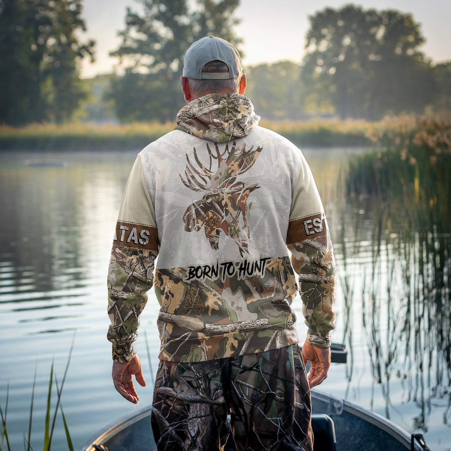 Bull Moose Camo Personalized Zip Hoodie