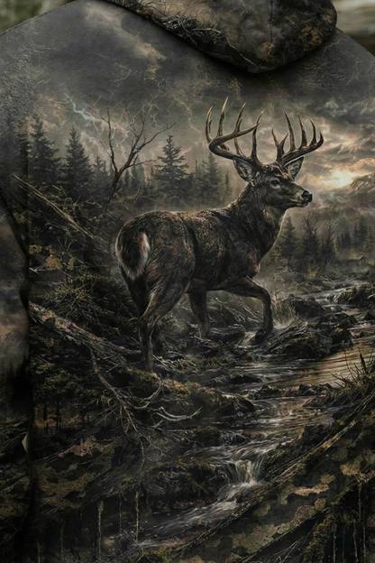 Hunter Fleece Hoodie — Midnight Creek Buck – D8RK