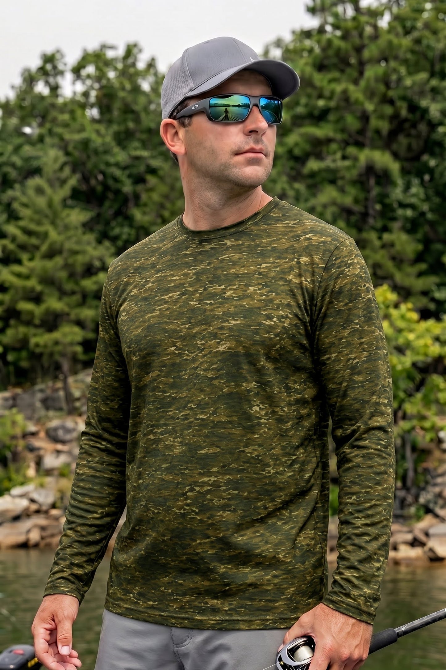 Performance Fishing Long Sleeve - Swamp Green Carp - TBT88