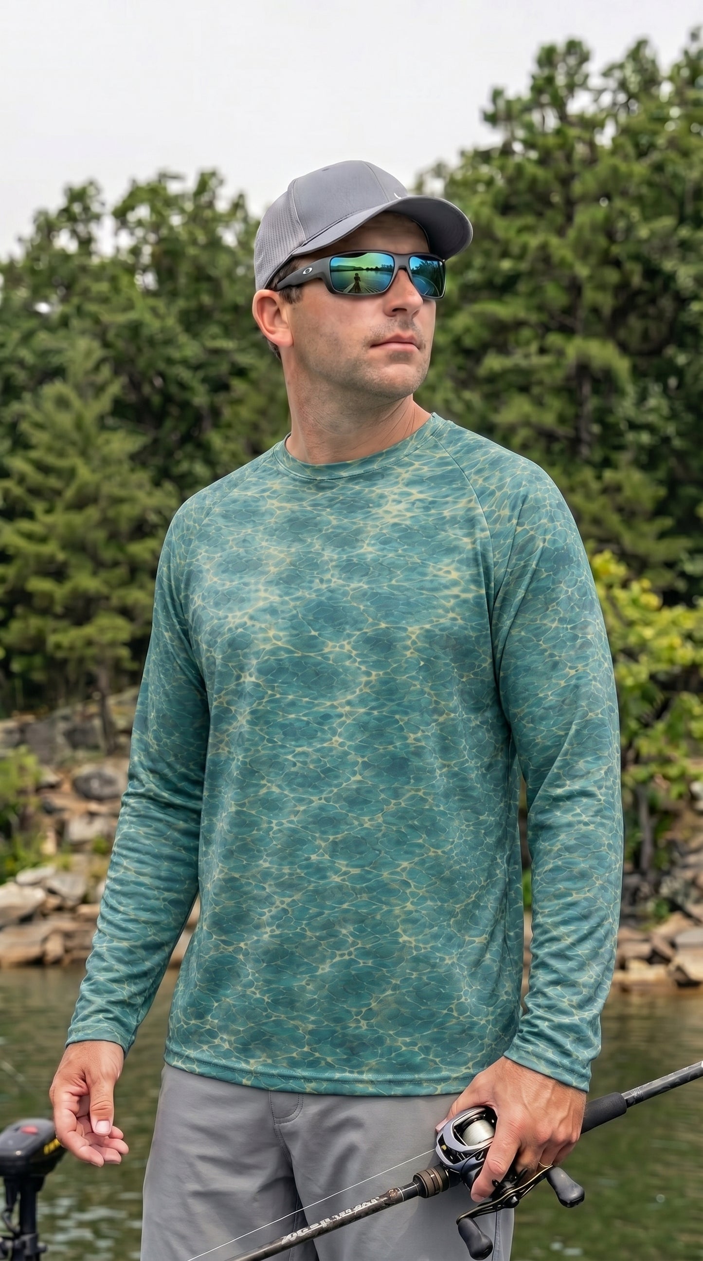 Performance Fishing Long Sleeve - Emerald Marble Eye - TBT75
