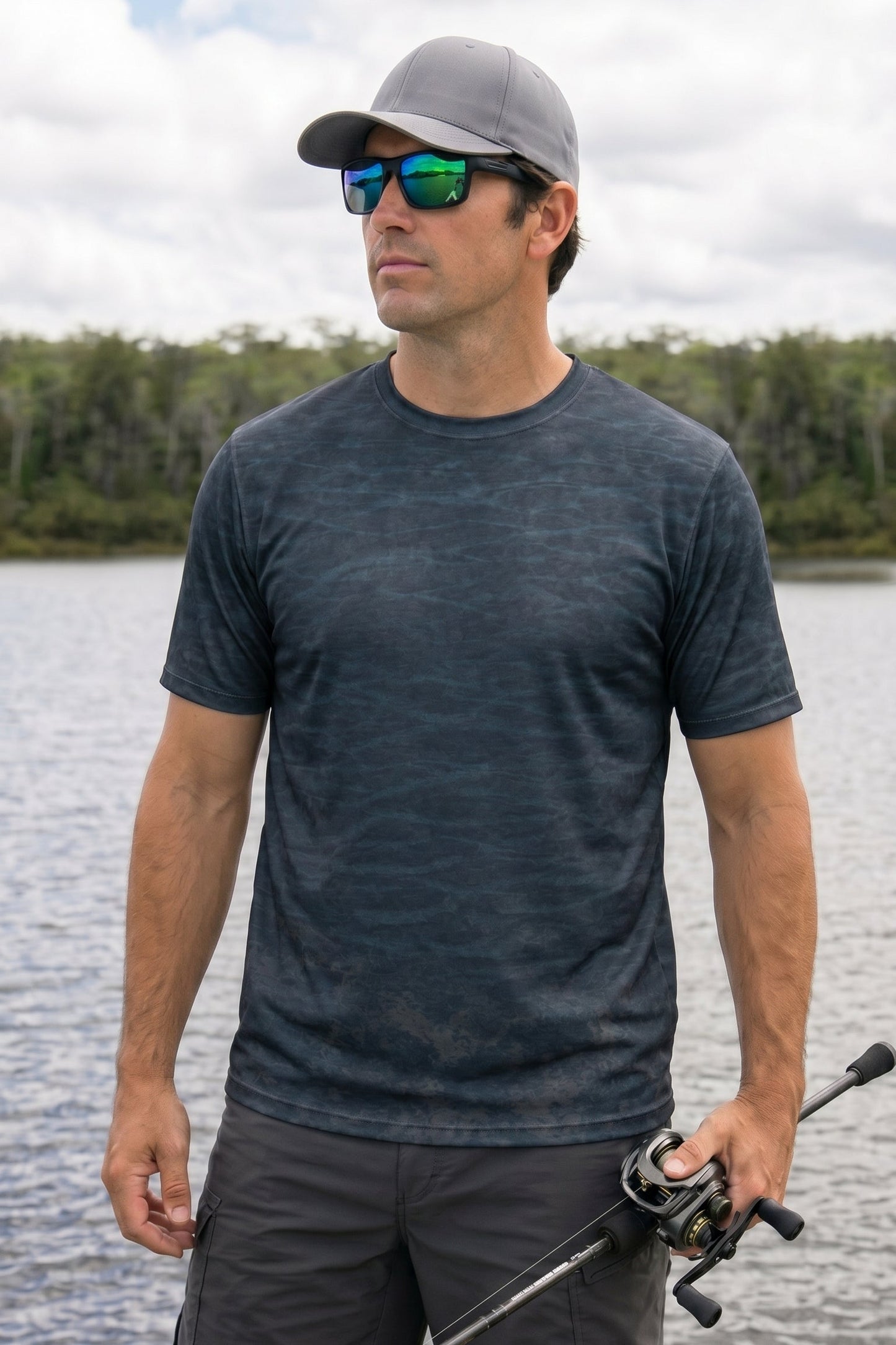 Pro Fishing Short Sleeve - Deep Stealth Pike - AOF13