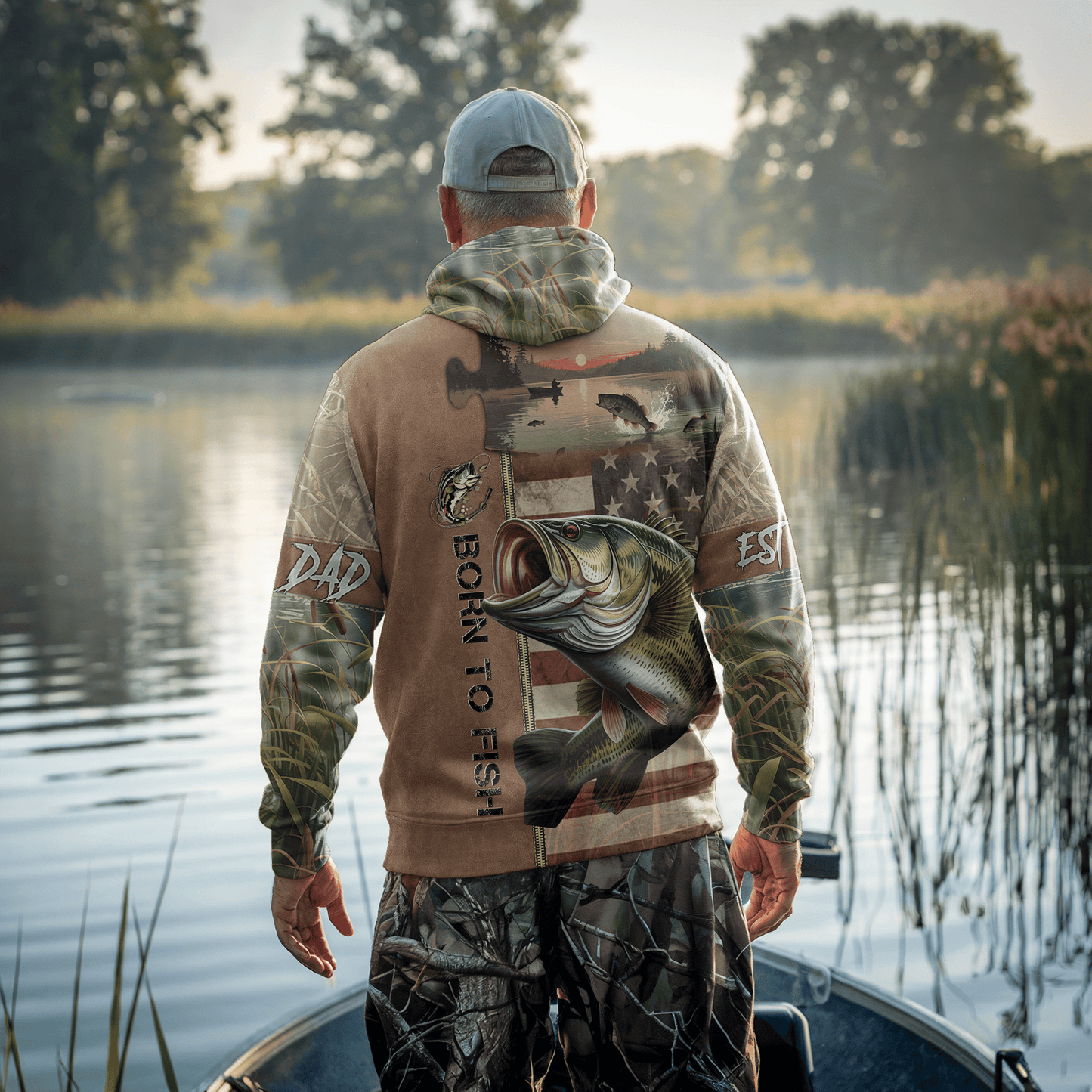 American Bass Patriot Personalized Zip Hoodie
