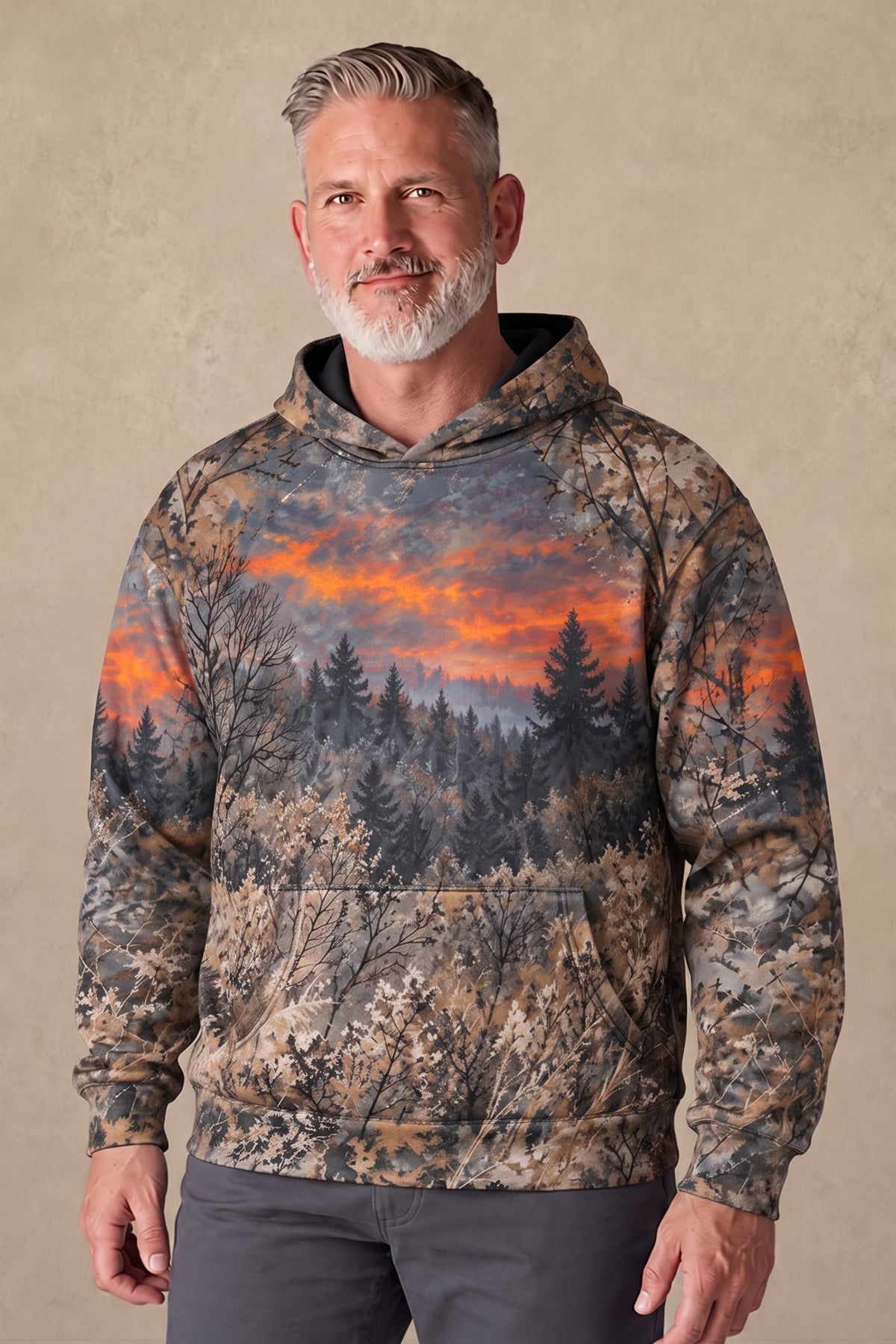 Performance Fleece-Lined Hoodie – Sunset Timber Whitetail Deer