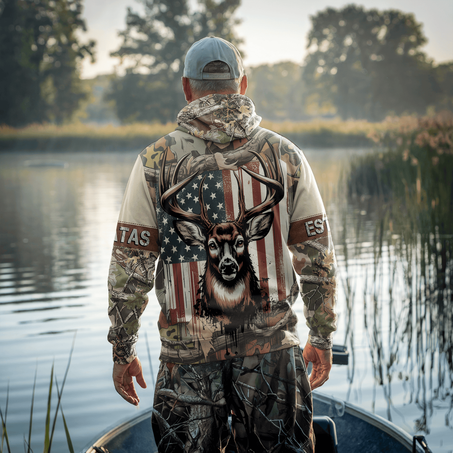 American Whitetail Patriot Personalized Zip Hoodie