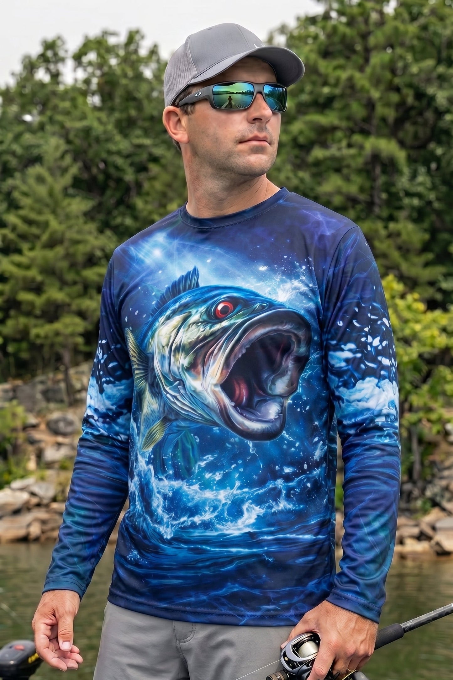 Performance Fishing Long Sleeve - Midnight Bass Surge - TBT55