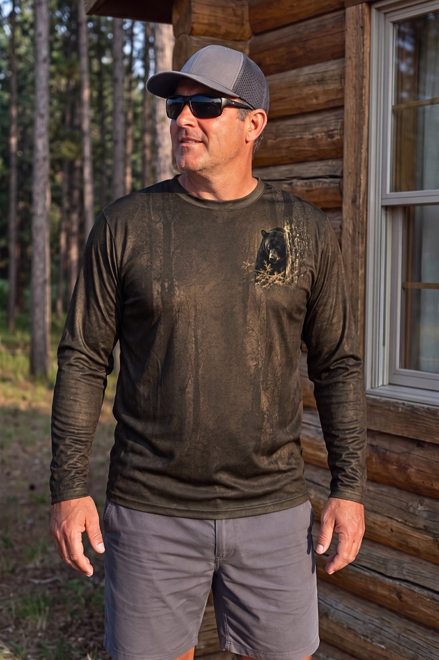 Performance Hunting Long Sleeve - Deep Timber Bear Stand - ULS518K